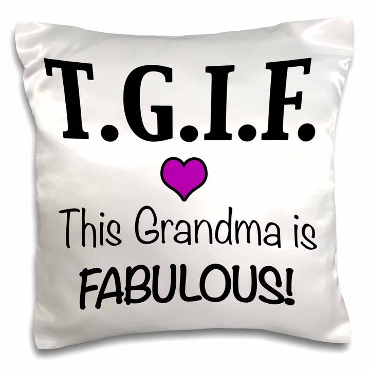 3dRose, TGIF Questa Nonna è Favolosa, Viola, Federa per la vendita all'ingrosso da parte di 3dRose