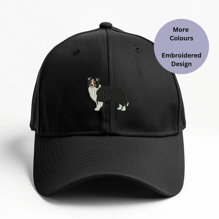 Border Collie embroidered dog baseball cap - Unisex for wholesale by Thread and Needles Co