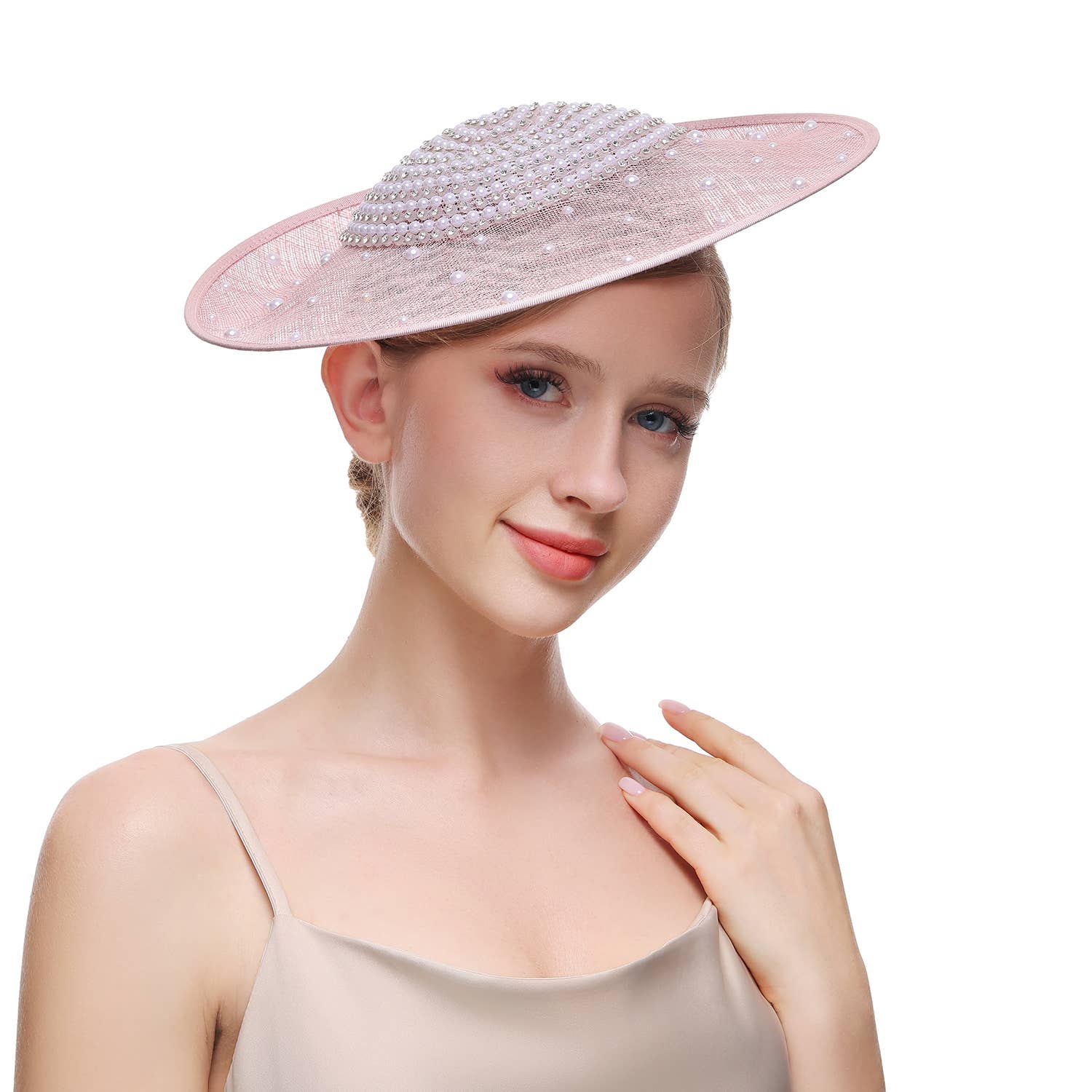 PEACH ACCESSORIES - Wholesale Fascinator Hat - Women's - Elegant Pearl Embellished Fascinator TGHW4350
