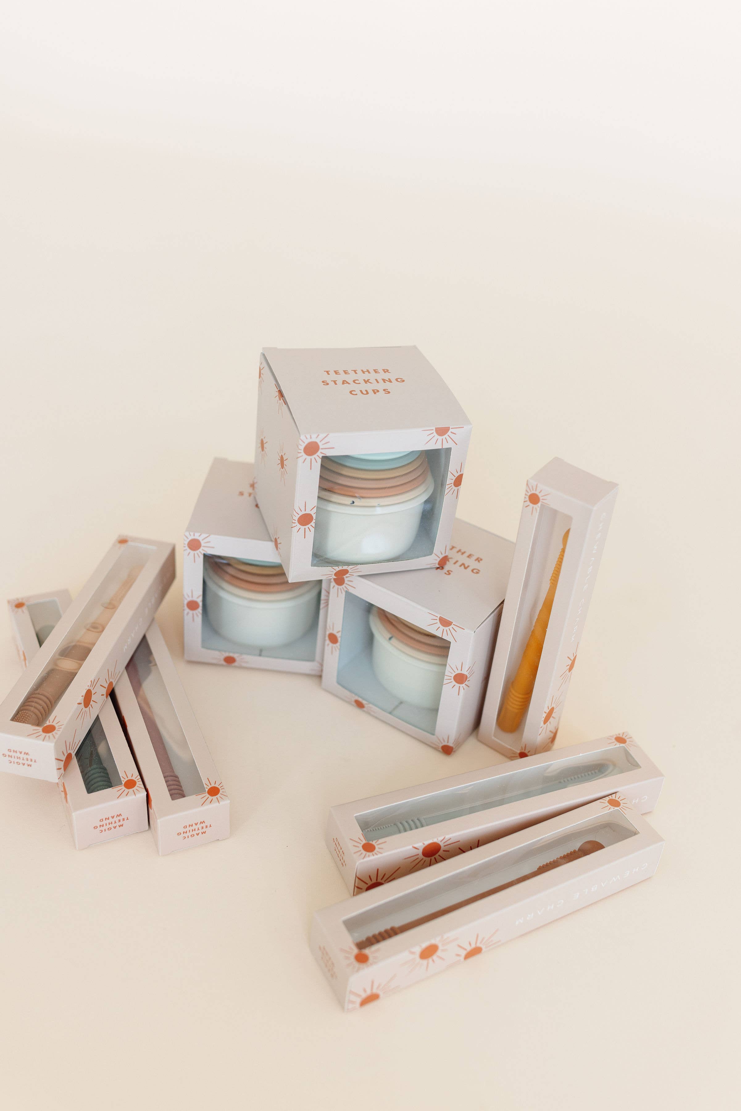 Chewable Charm - Vente Jeu d'anneaux à empiler – bébé - Gobelets de dentition en silicone3