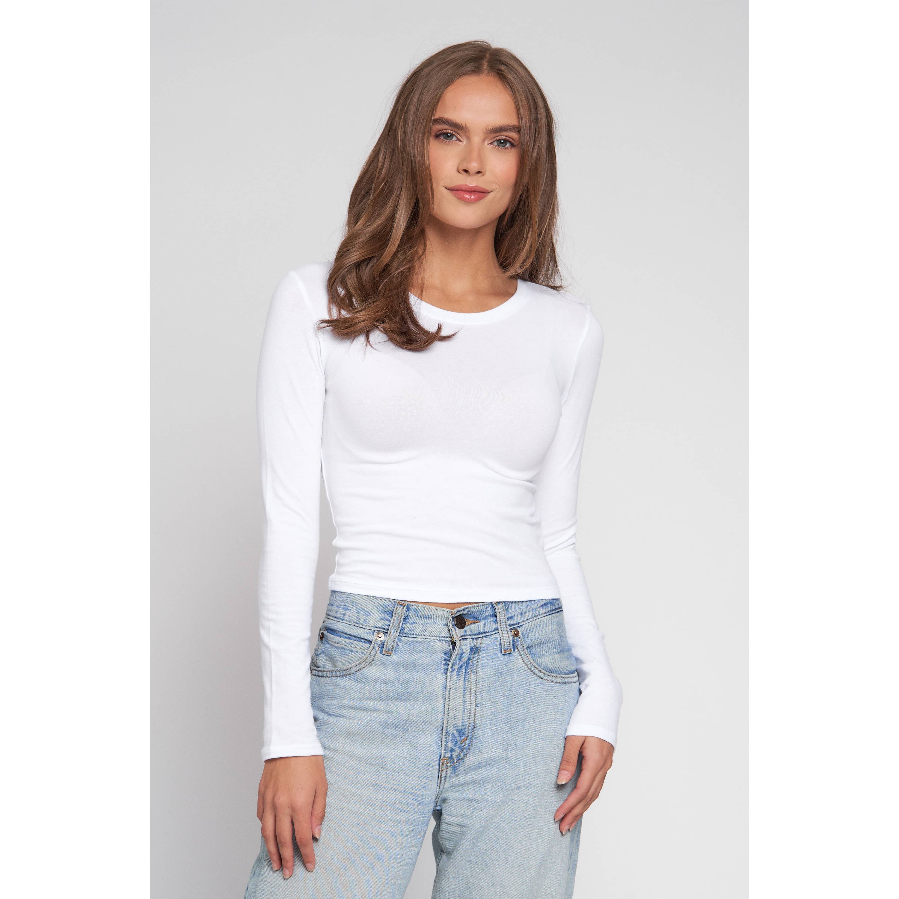 Popular 21 – wholesale Knit top – Women's – Crew Neck Long Sleeve Cotton Cropped Knit Top17