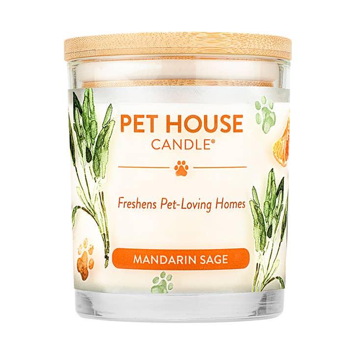 Mandarin Sage 9 oz Candle for wholesale by Pet House by One Fur All