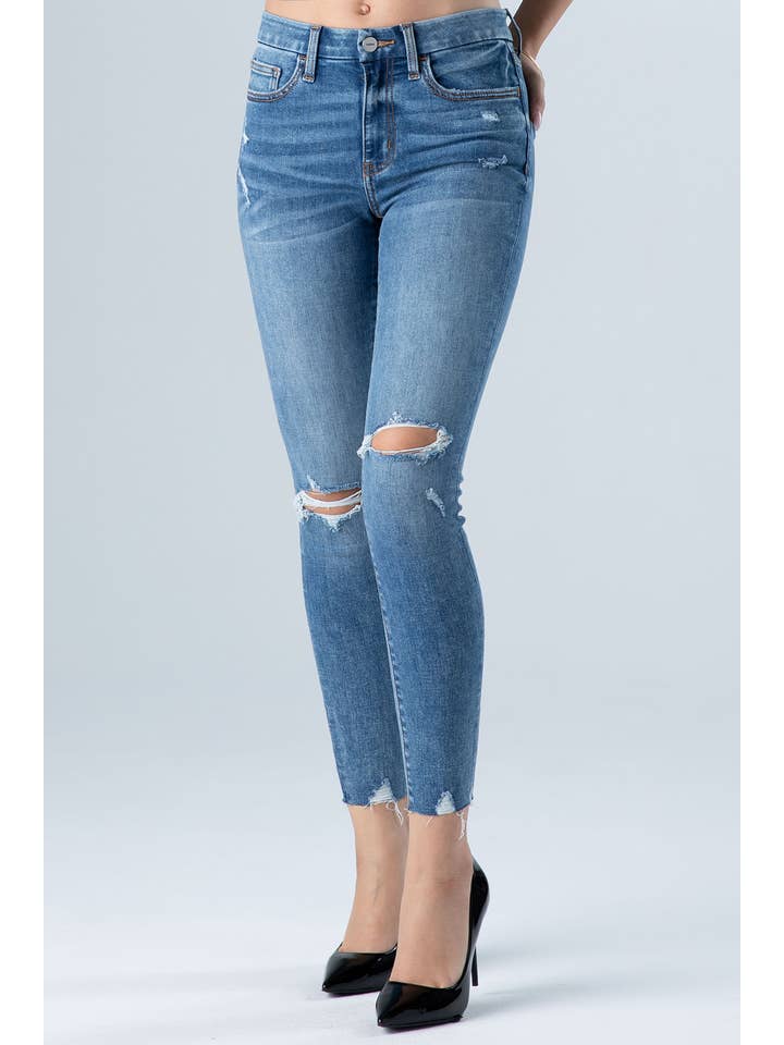 Ceros Jeans – Großhandel Jeans – Damen – Damen Jeans aus mittelhohem Bund, mittelhoher Bund1