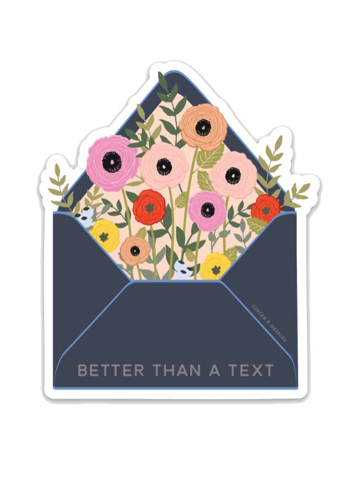 Better Than A Text Vinyl Sticker for wholesale by Ginger P. Designs