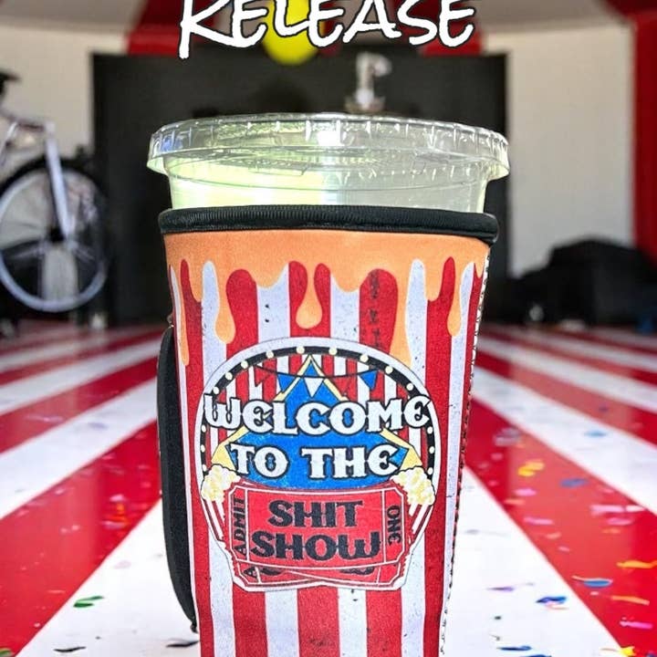 Kims Korner - Wholesale Drink Huggers & Koozies - 30 OZ Welcome To The ShitShow Insulated Cup Cover Sip Sleeve Fits 30-40+ OZ Cups