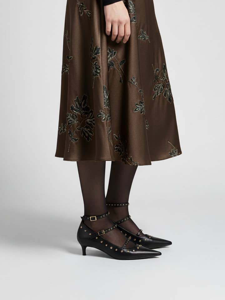 Chaussures à talons bas à bretelles cloutées pour femmes pour la vente par CEREZA