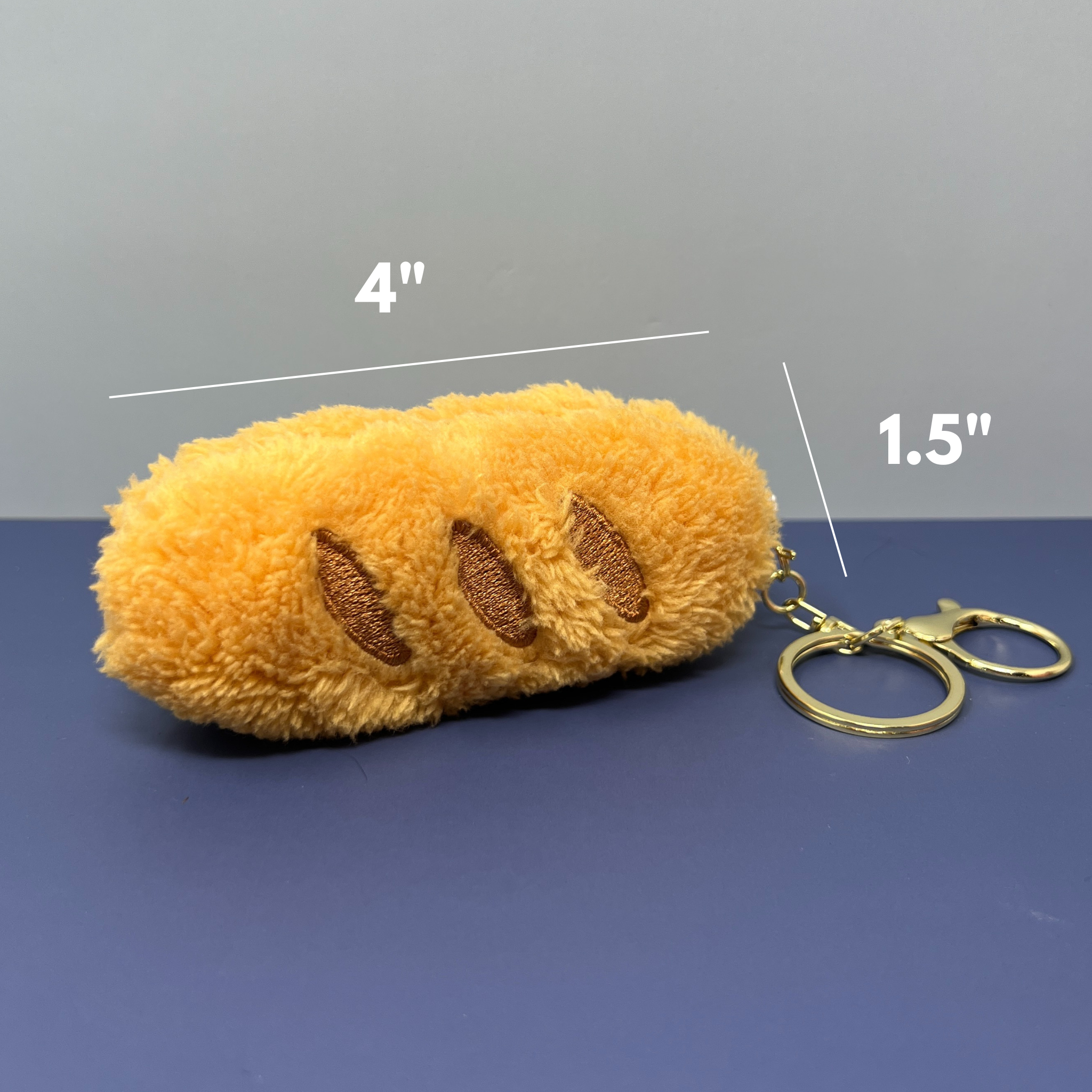 Rainbow Unicorn Birthday Surprise - Wholesale Keychain - Women's - Plush Cheese & Bread Keychain Set – Soft Food-Inspired Bag Charms with Gold Hardware5