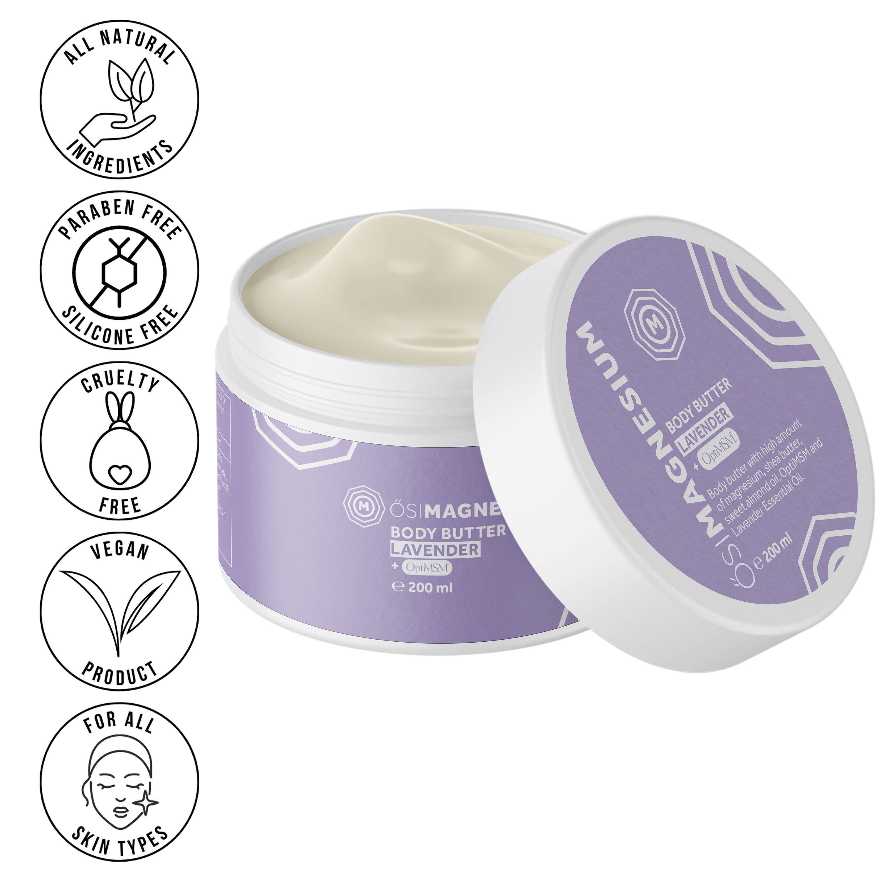 Healthy Energy Amazing Life - Wholesale Body Balm/Butter - ŐSIMAGNESIUM Lavender Body Butter + OptiMSM - 6.76oz5