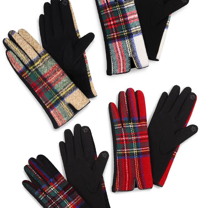Hana - Wholesale Gloves - Women's - Tartan Plaid Gloves