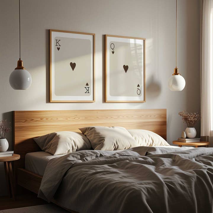 D'LUXE PRINTS - Wholesale Gallery Wall Set - King & Queen of Hearts – Modern Playing Card Print Set7