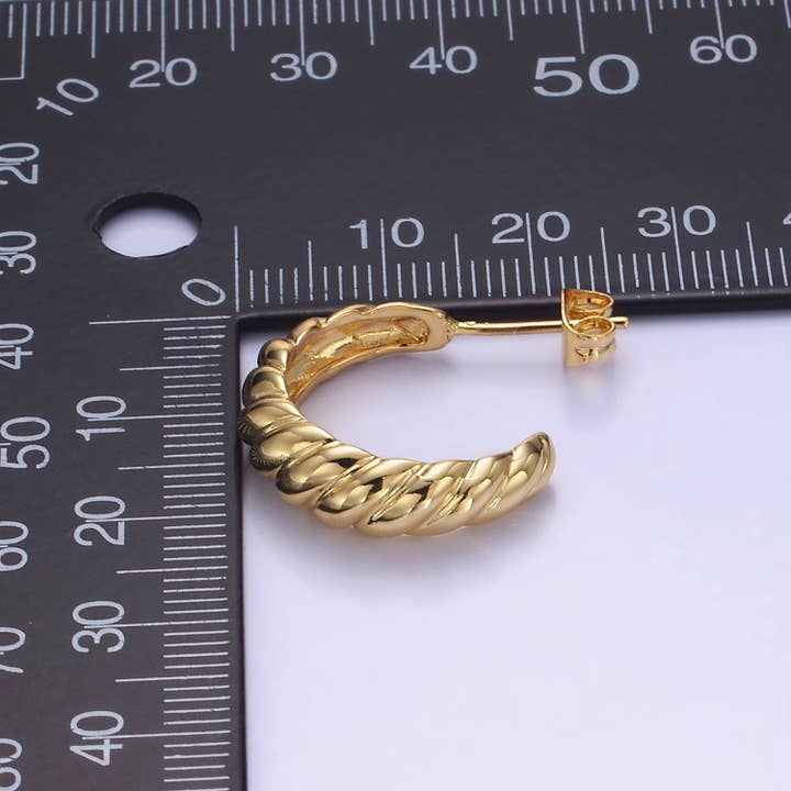 Aim Eternal - Wholesale Oorringen - 14-karaats gouden gevulde Croissant C-vormige hoepeloorbellen van 22 mm 3