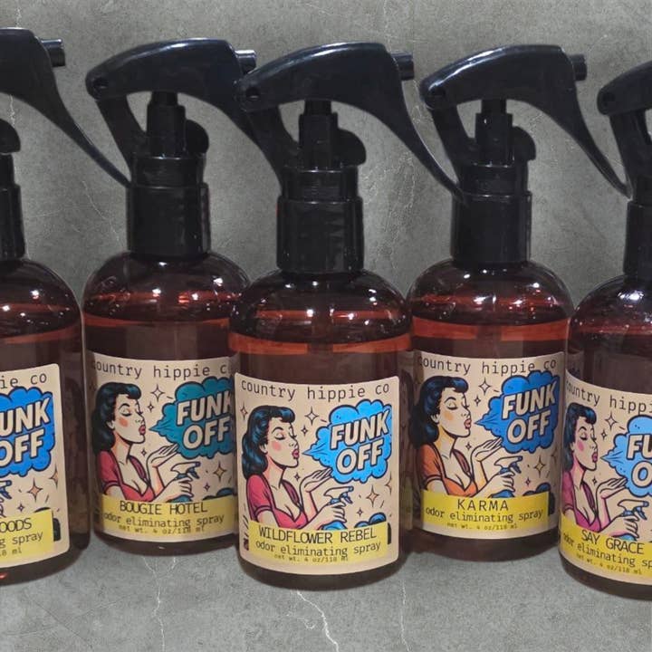 FUNK OFF Odor Eliminating Spray - 4 oz. for wholesale by Country Hippie Co.