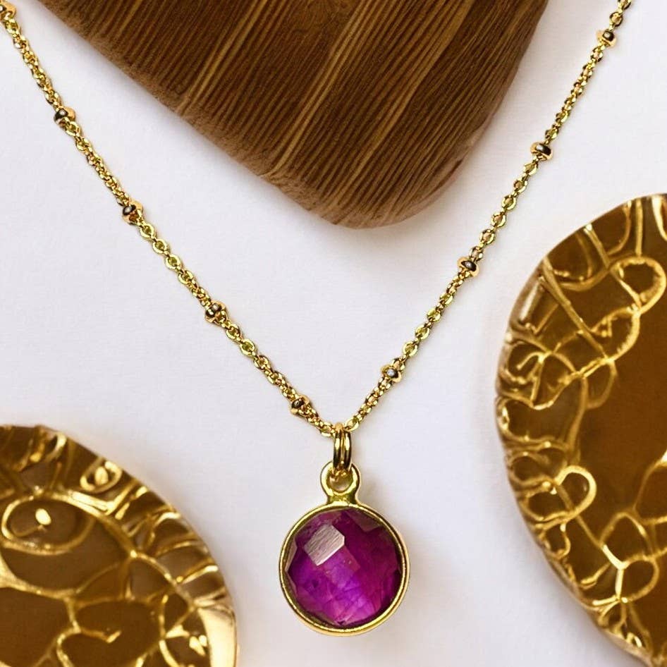 TOURMALYN - Wholesale Pendant/Charm Necklace - Gold plated amethyst pendant4