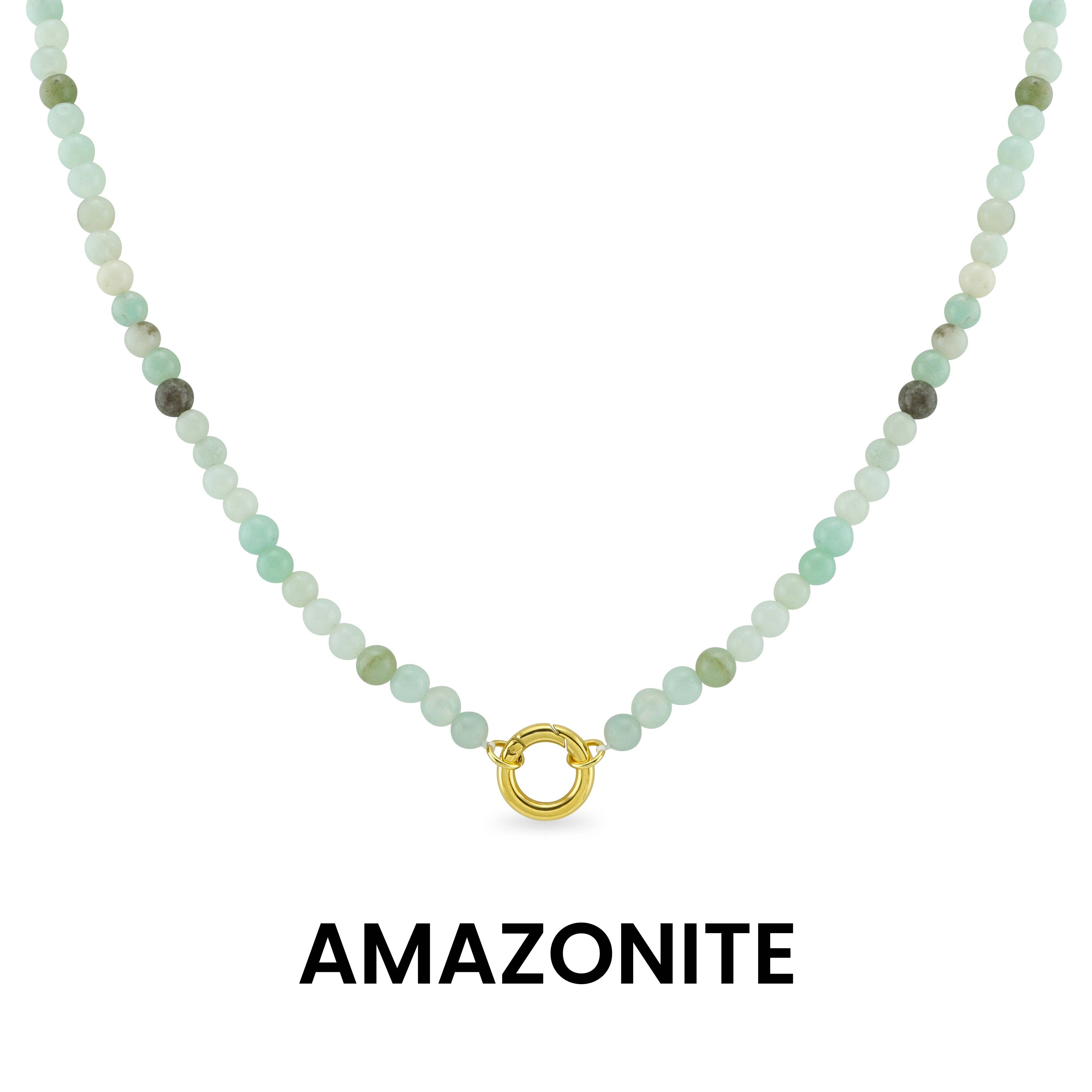 WJW - Wholesale Pendant/Charm Necklace - Semi Precious Natural Stone Charm Keeper Necklace0