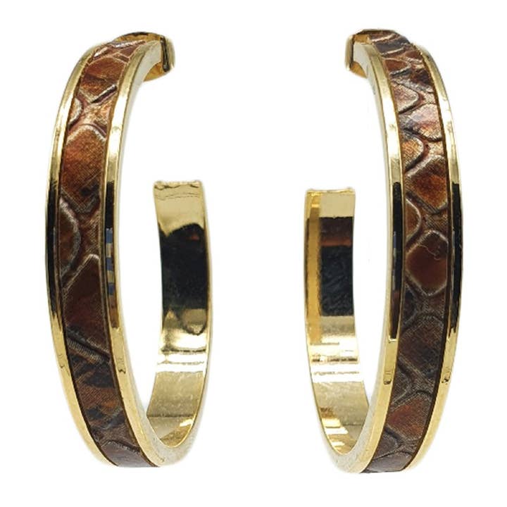 python leather hoop earrings for wholesale by DOBBI