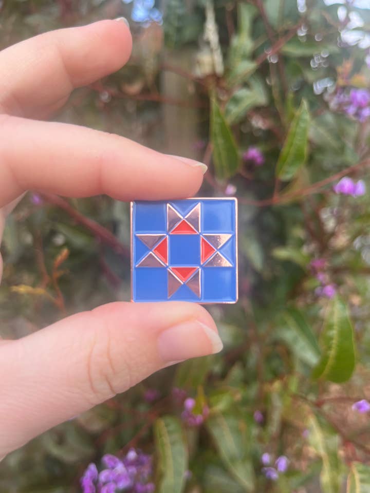 Quilt Square Pin for wholesale by Pen+Pine