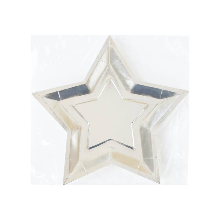 My Mind’s Eye - Wholesale Disposable Plate - PGB944 - Silver Foil Star Shaped Plate