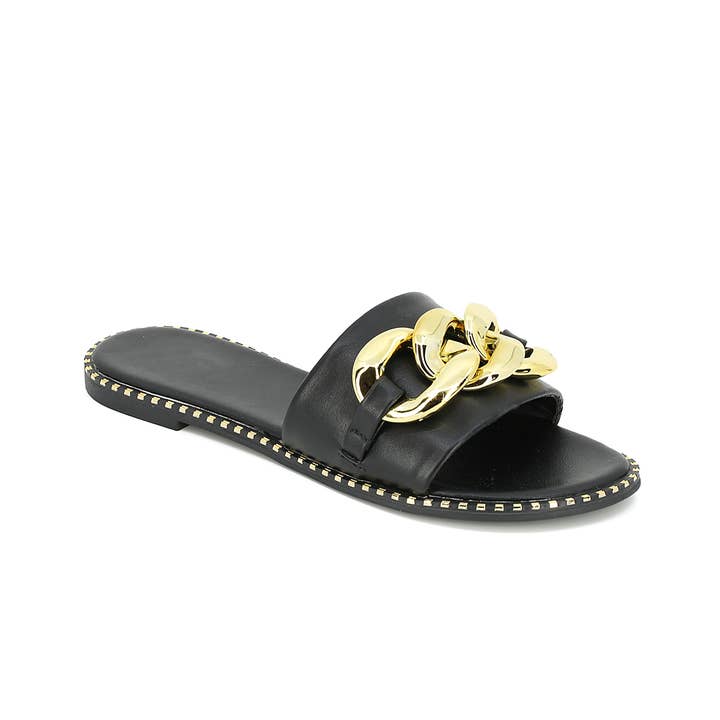 CJ Shoes - Wholesale Sandals - Women's - Micah8 Oversized Gold Chain Flat Sandals