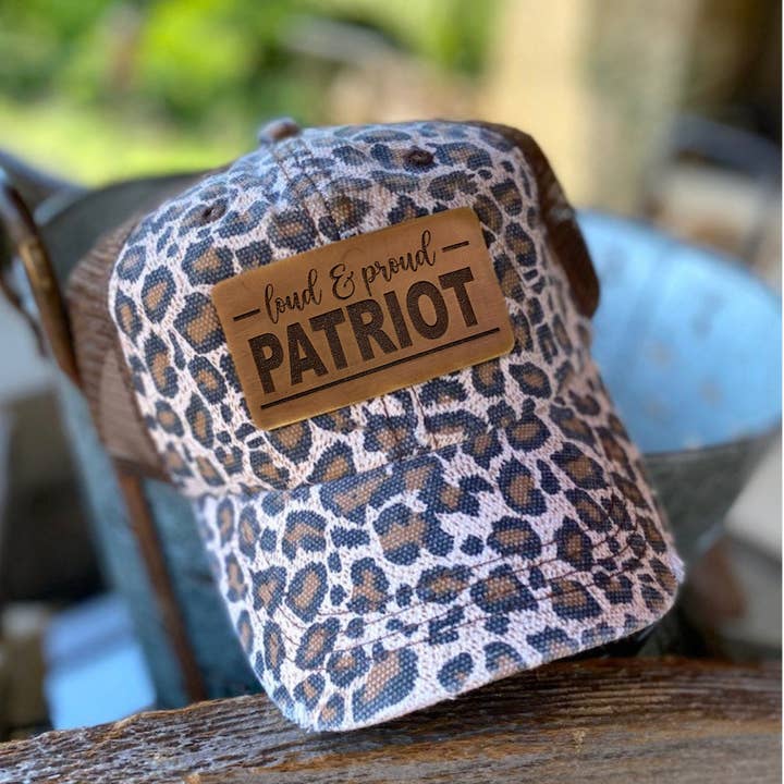 The Hometown Company - Wholesale Baseball Cap - Women's - Loud & Proud Patriot Leather Patch Hat