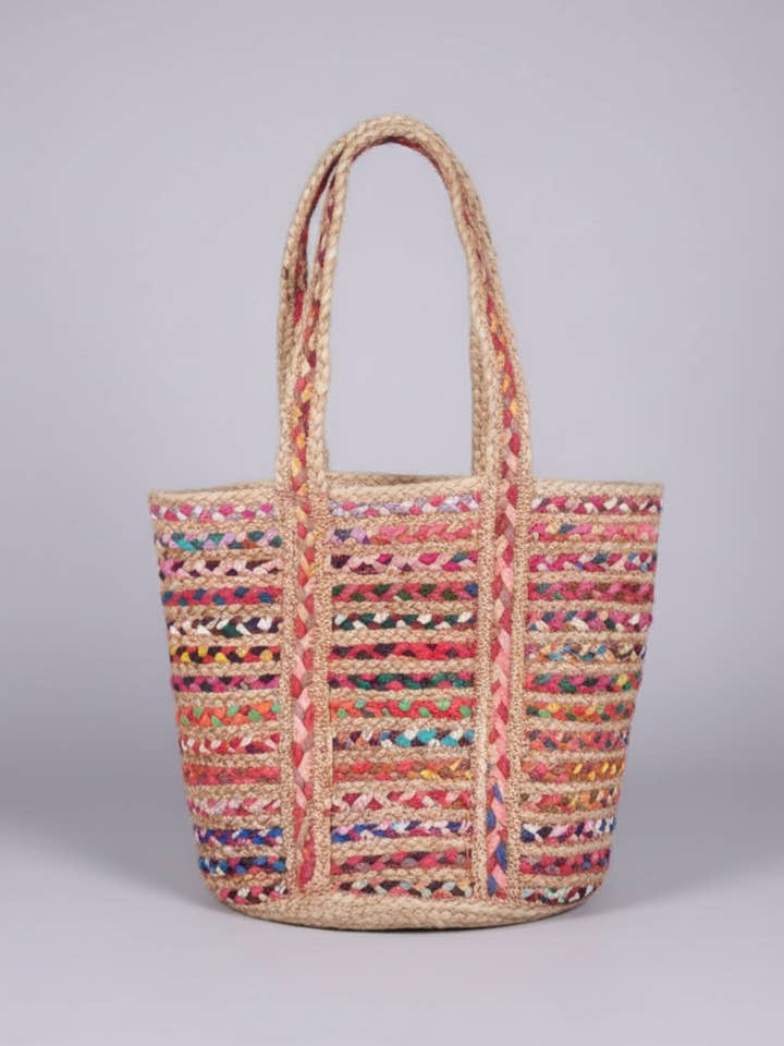Sangria Jute Beach Bag | Natural Summer Tote for wholesale by Bette