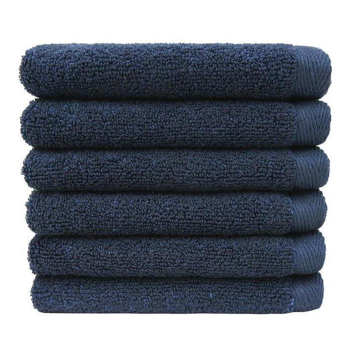 Flat Loop Washcloths - 6 Pack, Navy Blue for wholesale on Faire