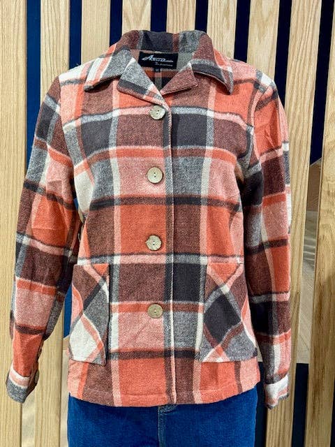 Astro Bettie - Wholesale Jacket - Women's - 1940's Button Down Jacket-Orange/Tan3