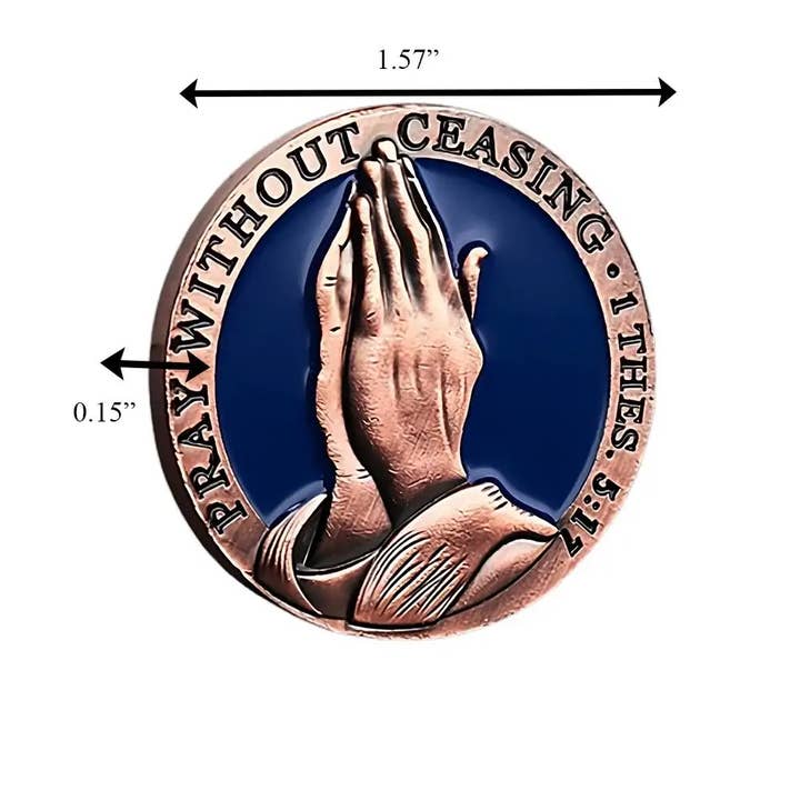 Blinkee.com, LLC - Wholesale Keepsake Coin/Token - Pray Without Ceasing 1 Thessalonians 5:17 Blessing Coin