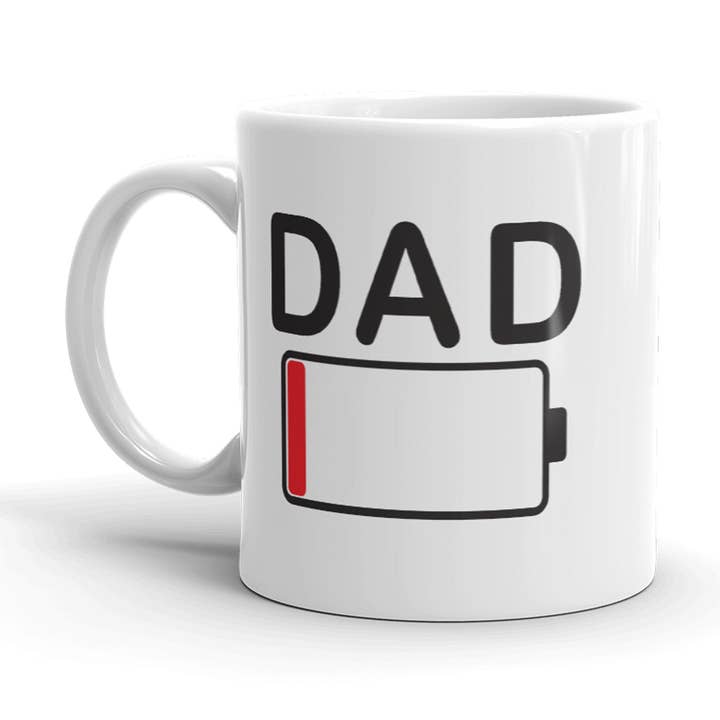 Dad Battery Mug Funny Gift Fathers Day Coffee Lover for wholesale by Crazy Dog T-Shirts