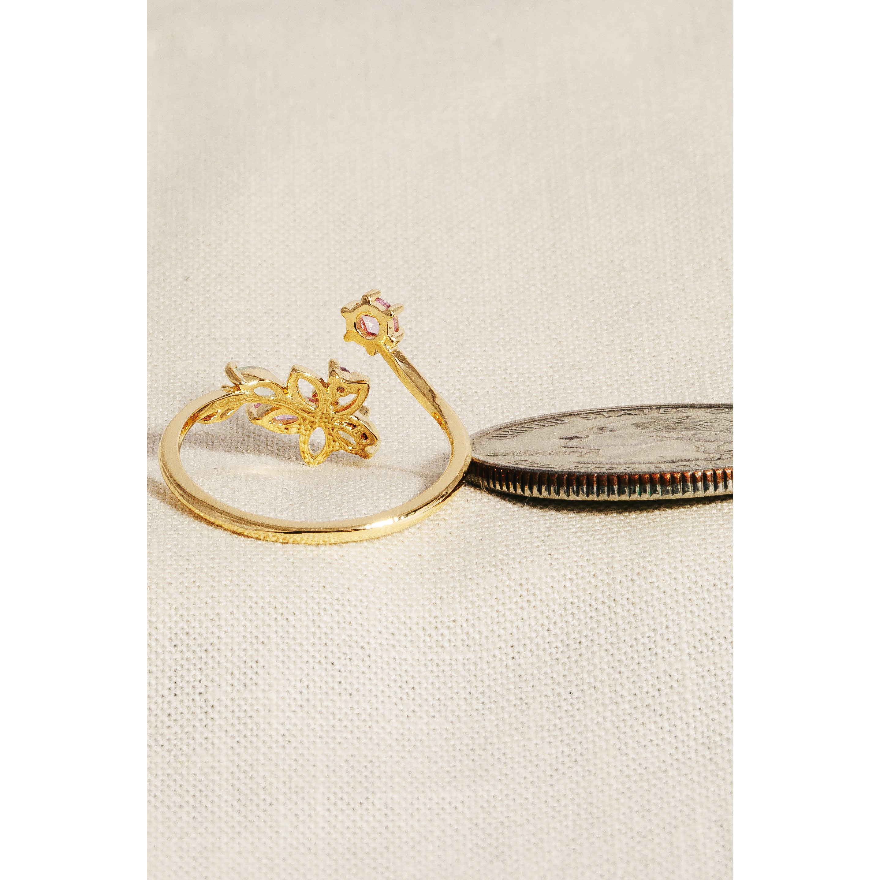 Anarchy Street - Wholesale Multi-Stone Ring - Floral Open Twist Ring1