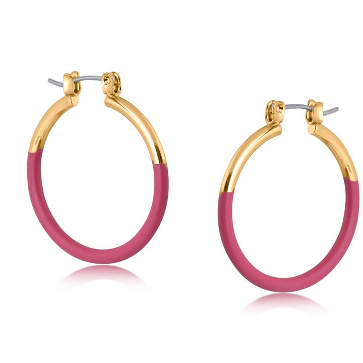 Sandra Large Two Tone Hoop Earrings for wholesale by Big Metal London