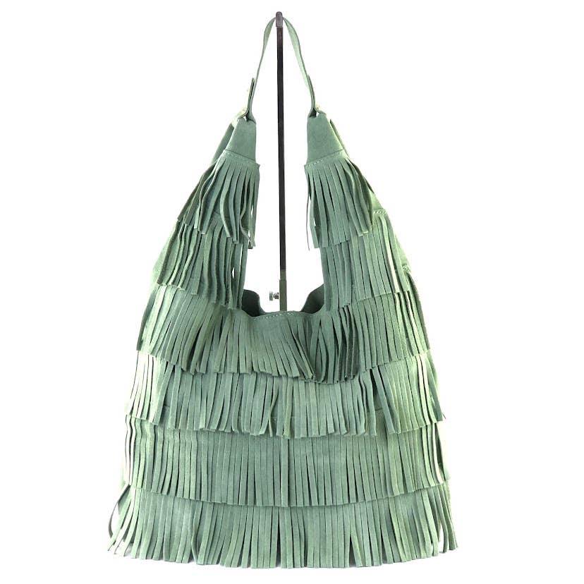 MILANO AMOUR – Großhandel Tragetasche – Damen – ANNABELLE Wildleder-Fransen-Shopper2