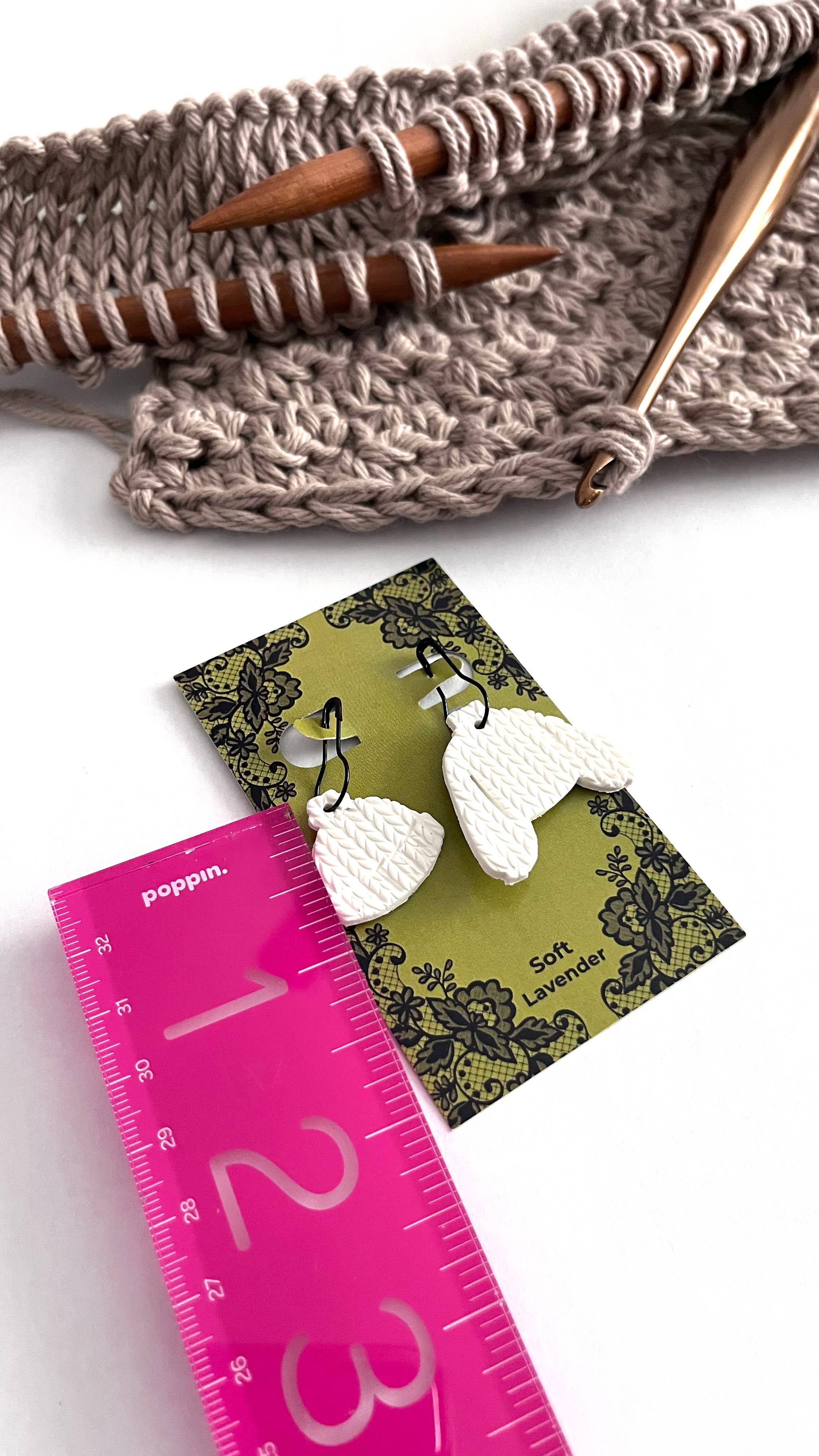 Soft Lavender - Vente Accessoire de tricot/crochet - Marqueurs de mailles chapeau et pull pour fil, tricot, crochet2