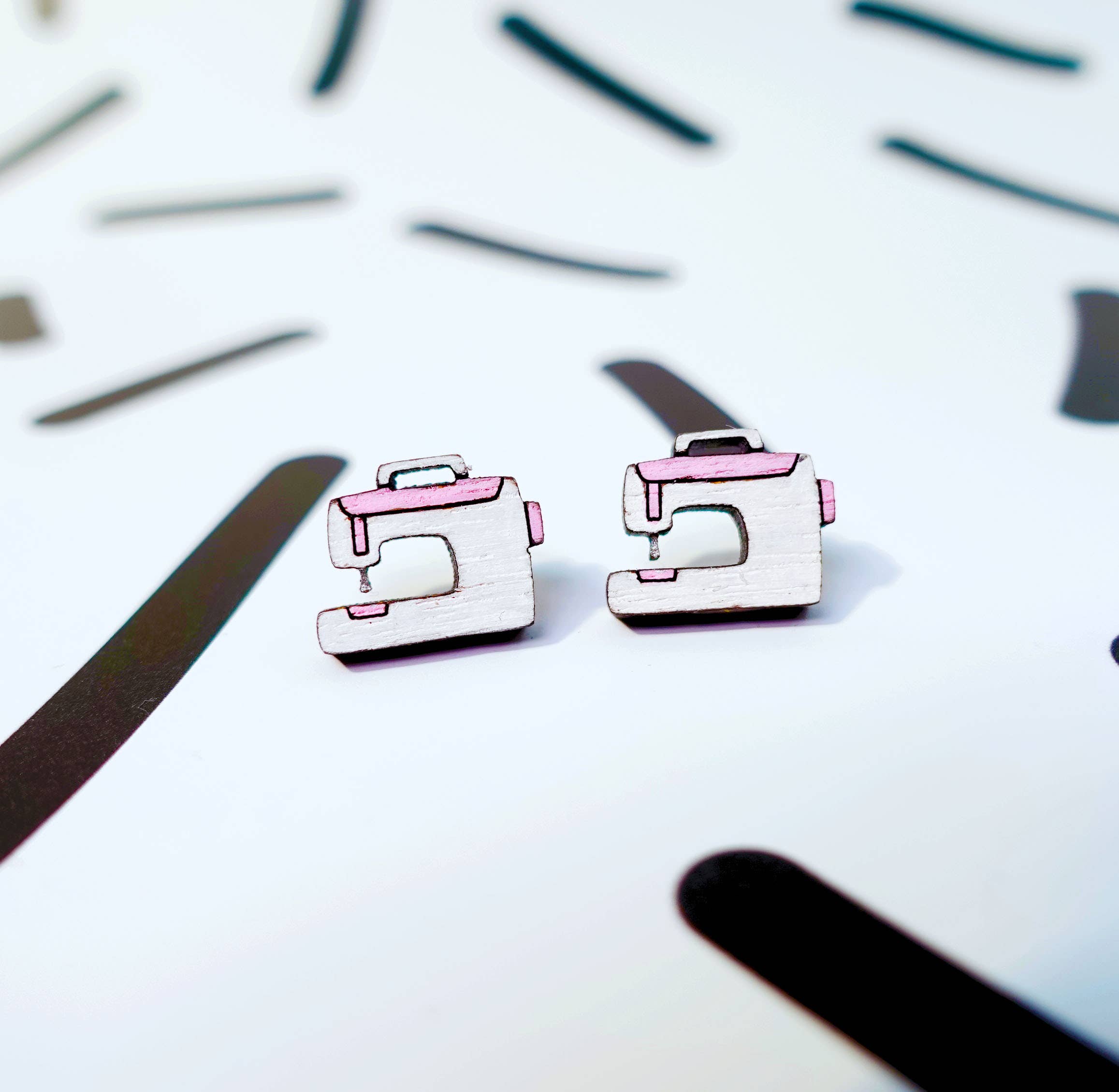 Wholesale Sewing Machine Stud Earrings for your store - Faire