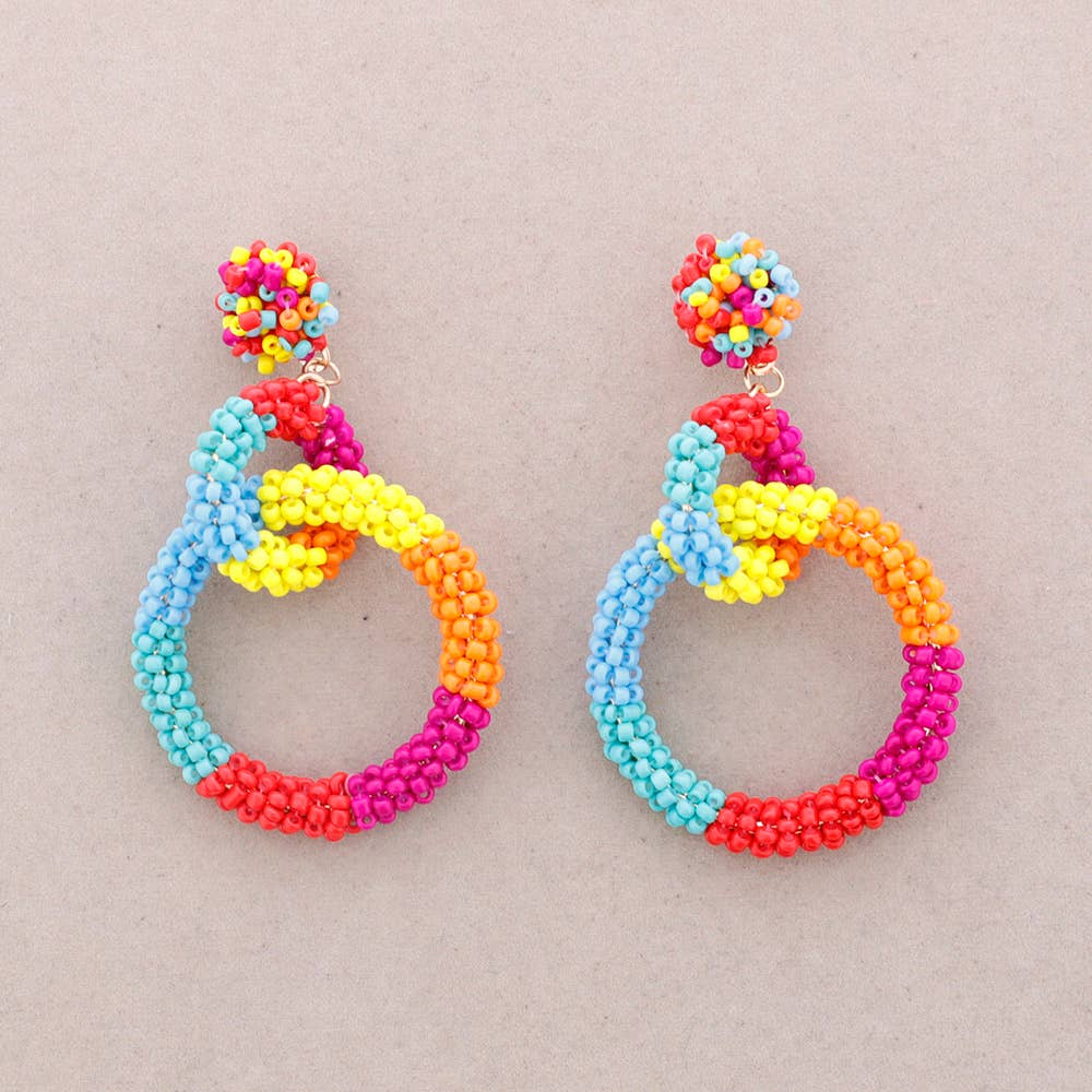Sonata - Wholesale Dangle Earrings - Triple Ring Bead Earrings0