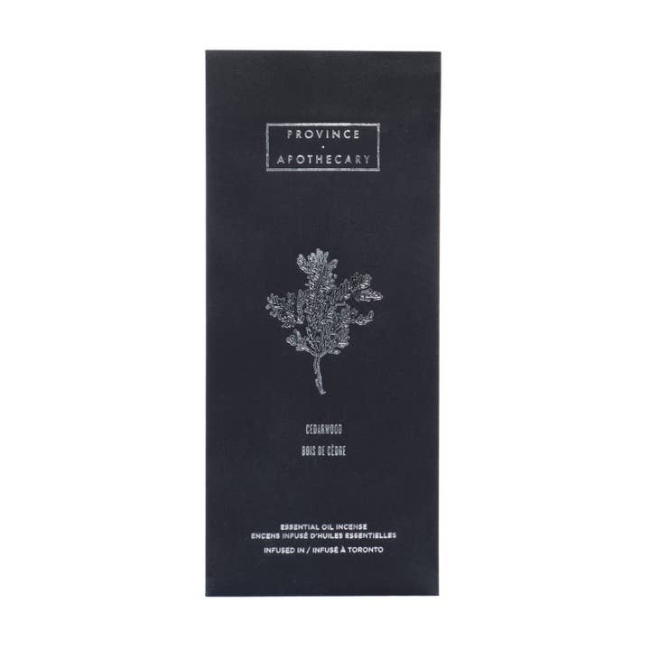 CEDAR WOOD ESSENTIAL OIL INCENSE for wholesale by Province Apothecary | Organic Skincare & Wellness