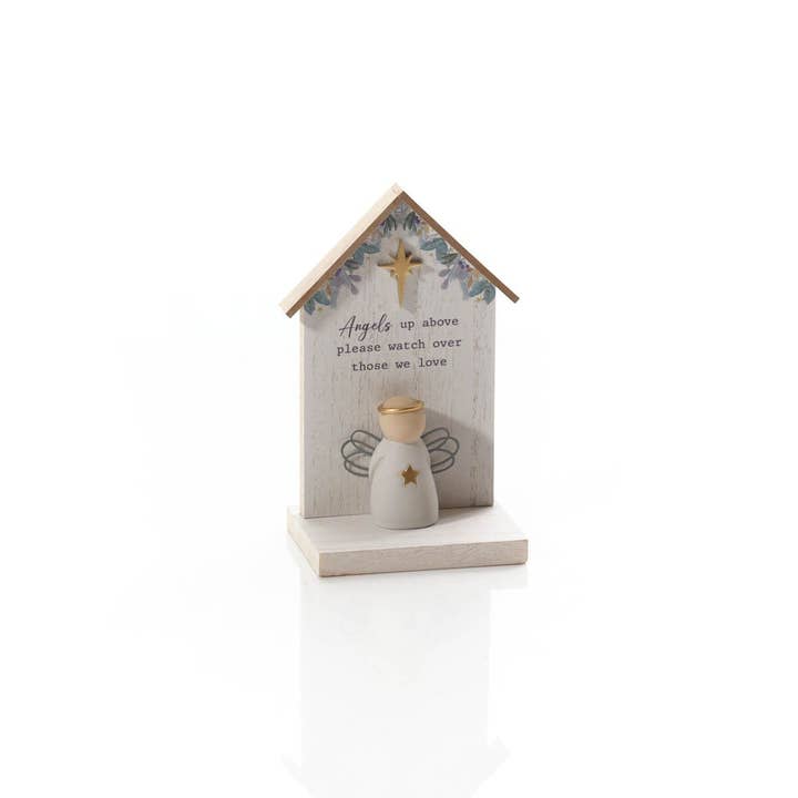 Langs - Wholesale Christmas decoration - With Love at Christmas Angels up Above Wood Block With Resin Angel
2