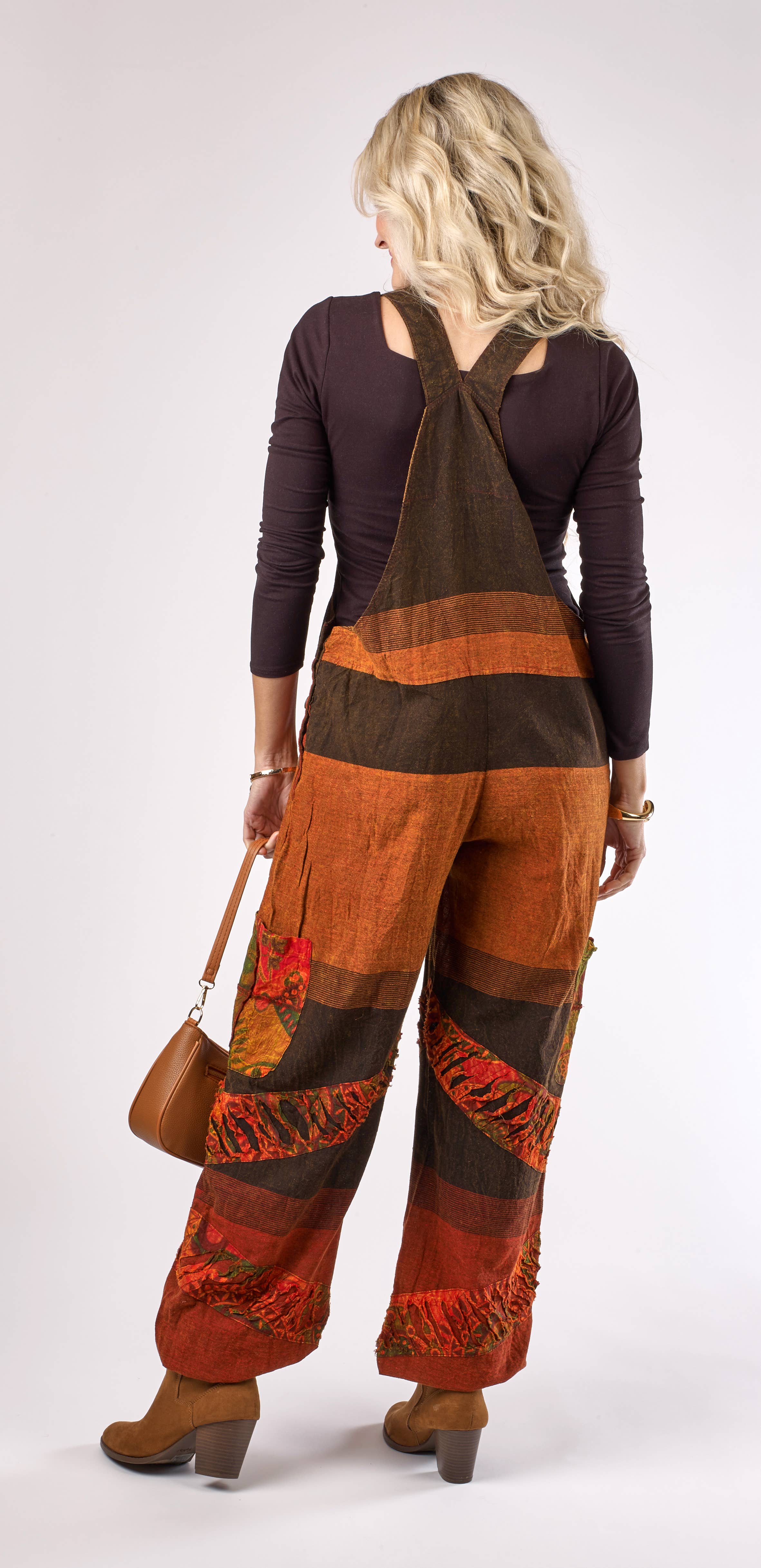 Kaleidoscope Accessories - Wholesale Overalls - Women's - Textured Cotton Patch Overalls, 2 Assorted8