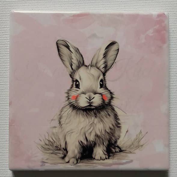 Dessous de plat en céramique "Lapin Rose" pour la vente par Meisie Berlin