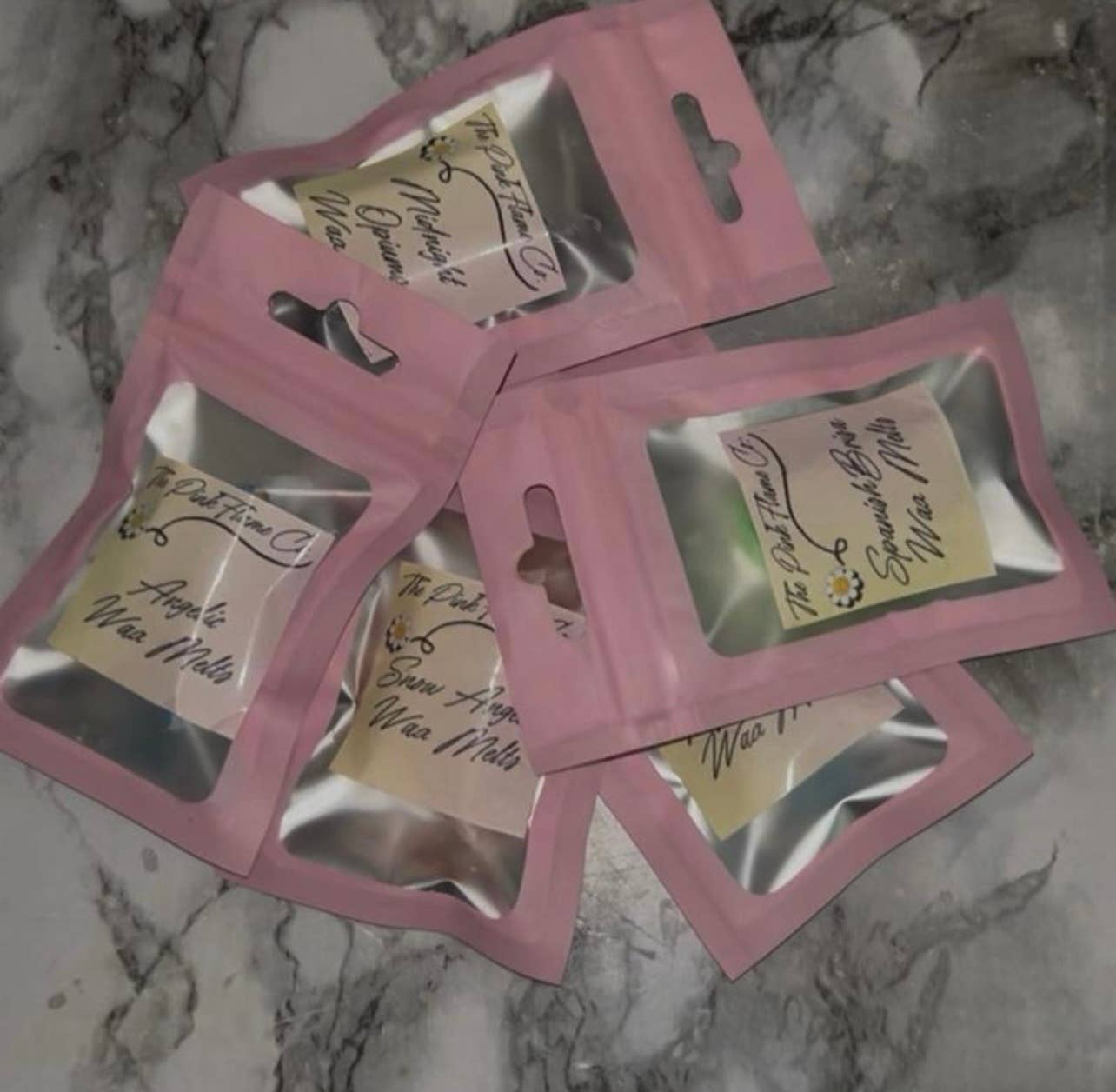 The Pink Flame - Wholesale Smeltwax - 10x zakjes met wax melt monsters1