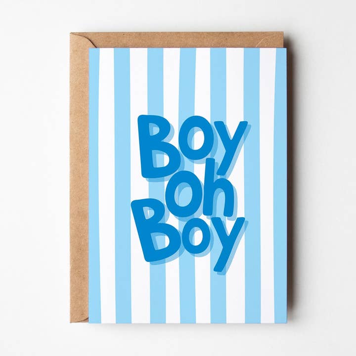 Boy Oh Boy New Baby Card for wholesale by PulpKo