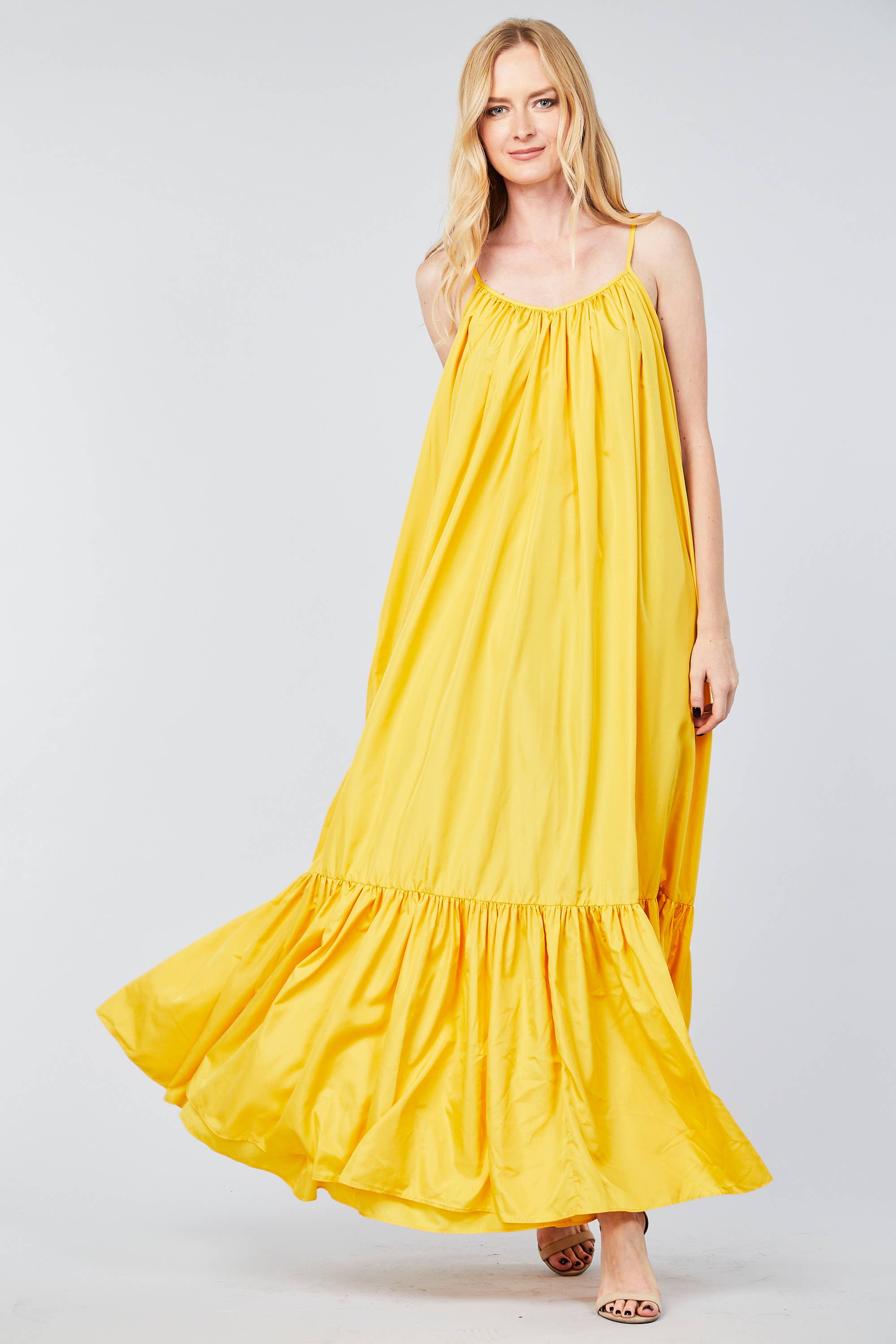 TOV - Vente Robe – femme - [OP4178] Robe à bretelles spaghetti avec dos bas38