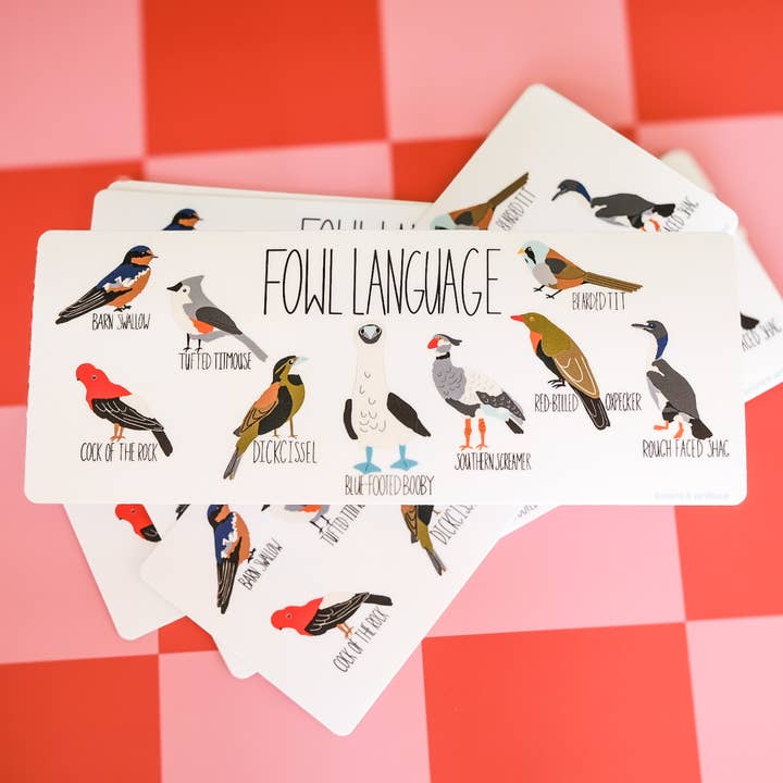 Fowl Language Bumper Sticker – Funny Bird Pun Vinyl Decal | Acorn & Artisan for wholesale by Acorn & Artisan