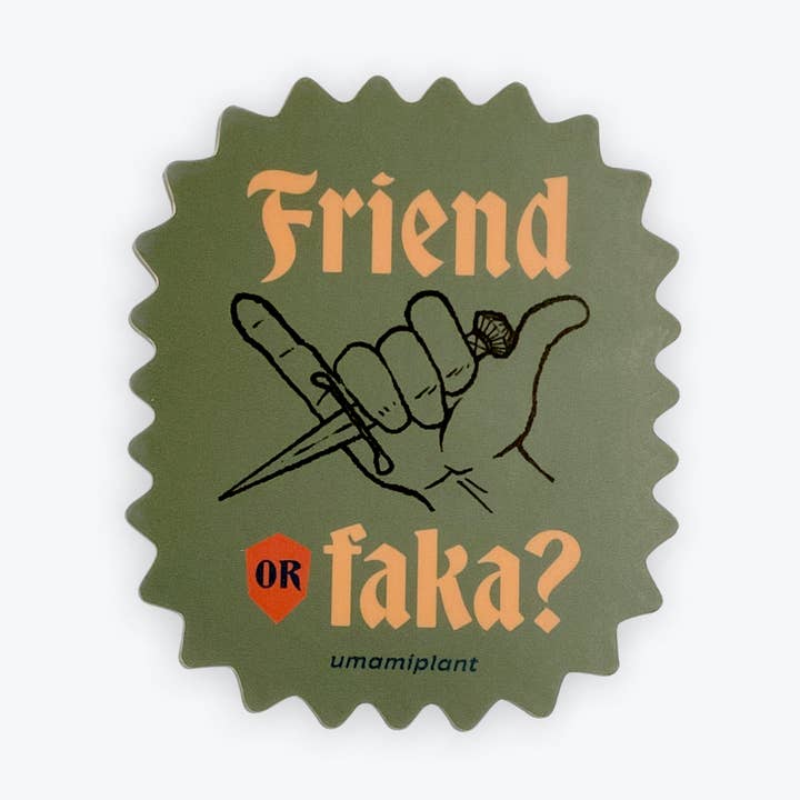 Vän eller Faka vinylklistermärke för wholesale av UMAMIPLANT