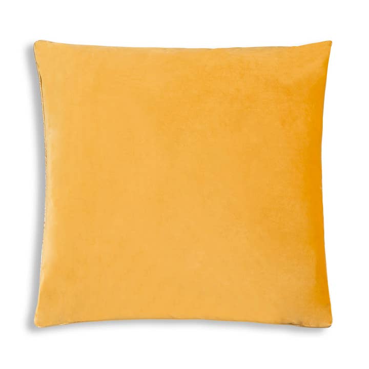 Noah Mustard Velvet Pillow Featuring Gold Piping for wholesale by Cloud 9 Design
