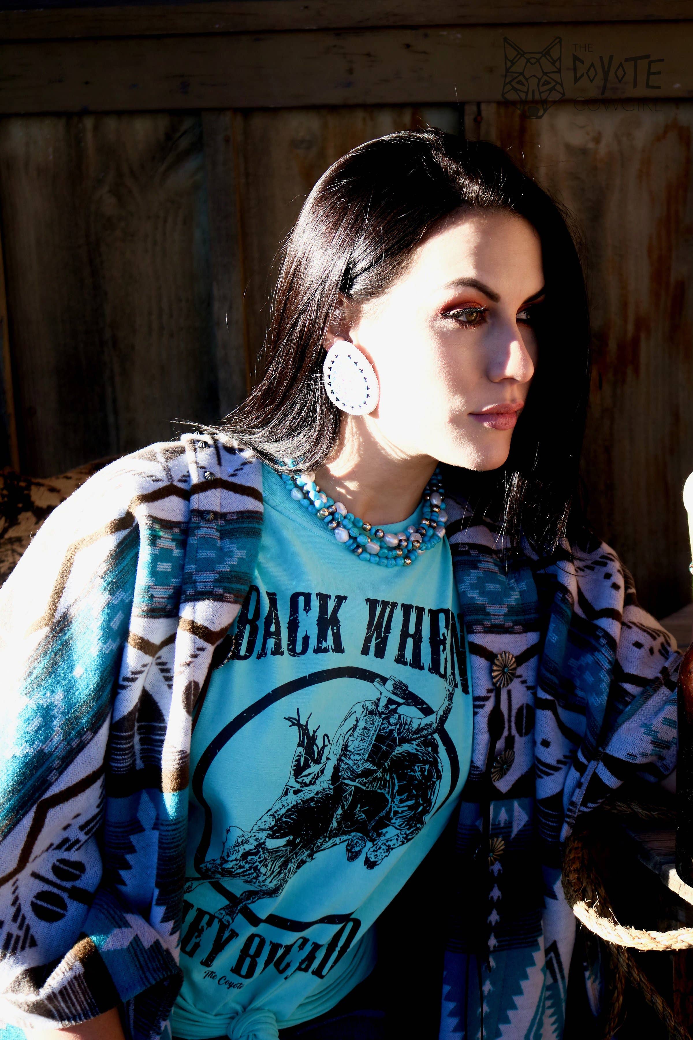 The Coyote Cowgirl - Wholesale Screen Printed T-Shirt - Women's - Back When They Bucked (Bulk)-016A3