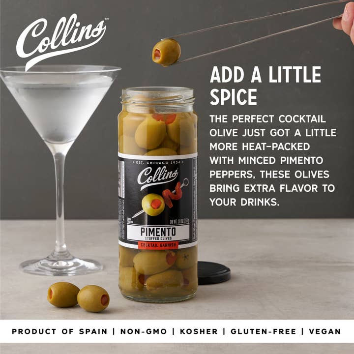 Collins - Wholesale Olives - Gourmet Pimento Martini Cocktail and Condiment Olives 10 oz1