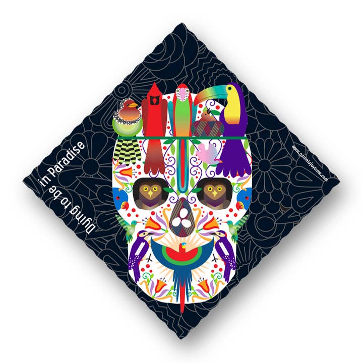 The Art of Pamela Joy Trow – Engroshandel Klistermærke – Sukkerkranium dør for at være i paradisklistermærke