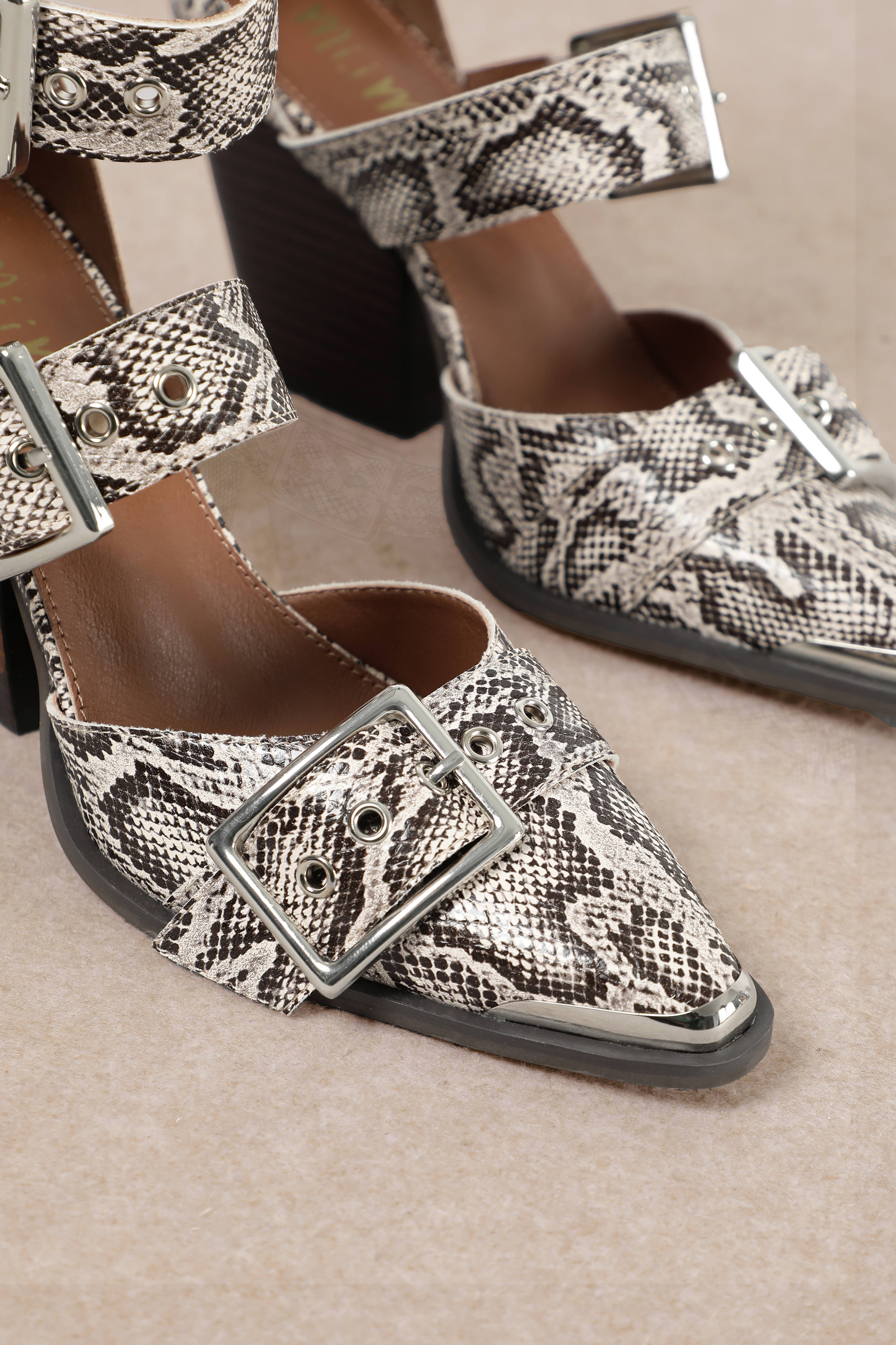 CCOCCI - Vendita all'ingrosso Tacchi alti - Donna - TACCHI LARGHI A PUNTA CON TRIPLA CINTURA HENDRIX34