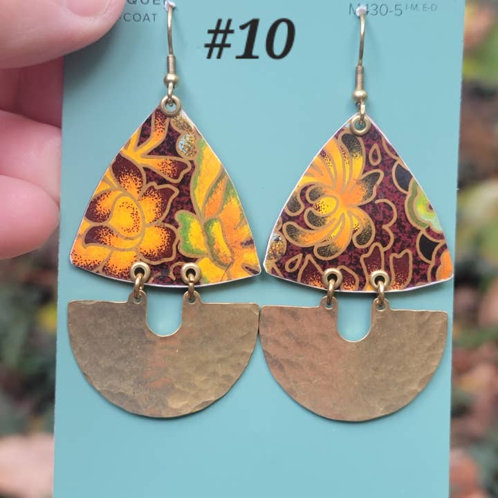 Verdilune - Wholesale Dangle Earrings - Goldenrod Harvest Collection - Repurposed Vintage Tin Earrings23