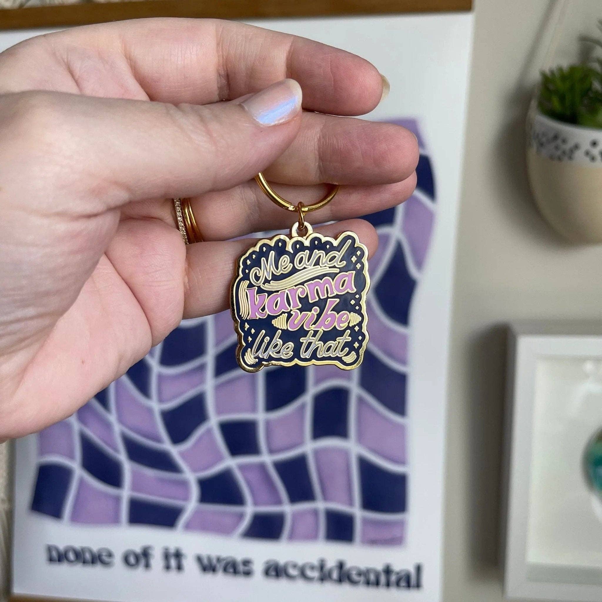 MangoIllustrated - Wholesale Keychain - Unisex - Me and Karma Vibe Like That enamel keychain4